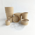 Kraft Paper Sauce Cups With PET Lid